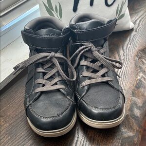 Boys lace-up and Velcro American Eagle black sneaker style high-top shoes/boots
